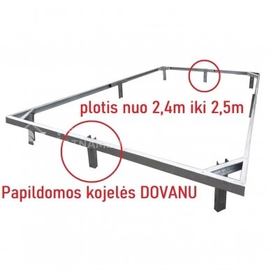 Pamatas 2,4-2,5m pločio šiltnamiams