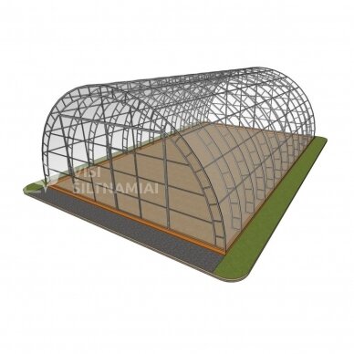 Šiltnamis FERMERIS TANDEM (plotis 7,2m) ANGARAS danga 6mm polikarbonatas 2