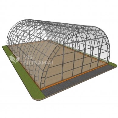 Šiltnamis FERMERIS TANDEM (plotis 7,2m) ANGARAS be dangos