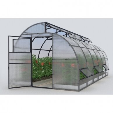 Šiltnamis VAIVORYKŠTĖ (plotis 3m) polikarbonatas GREENHOUSE nano 4mm 2